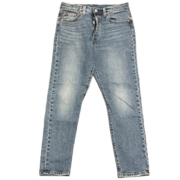 Levis Button Fly 501 Classic Denim Skinny Jeans Size 28X28 - Picture 2 of 3